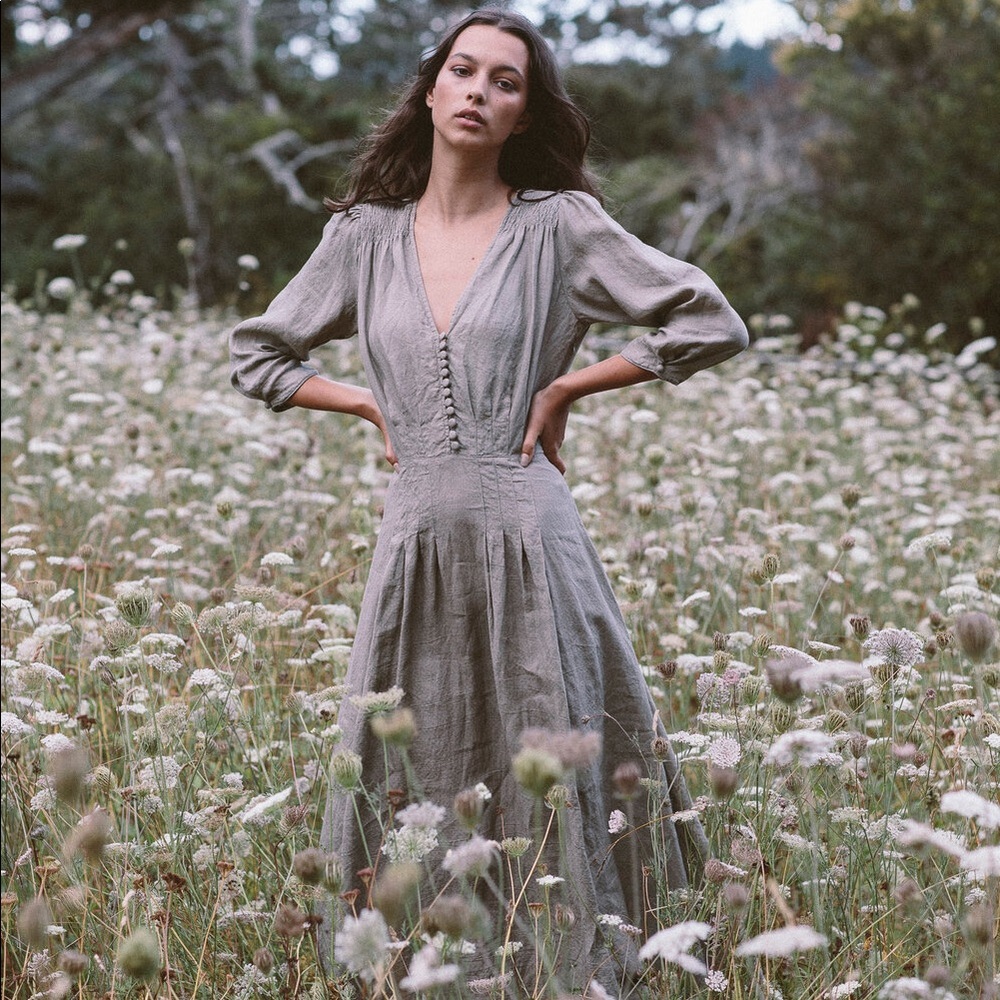 Kara Thoms Olympia Dress in Desert Sage - Sz M